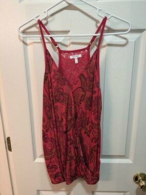 Maurices Red Paisley Lace-Back Tank Top size Medium
